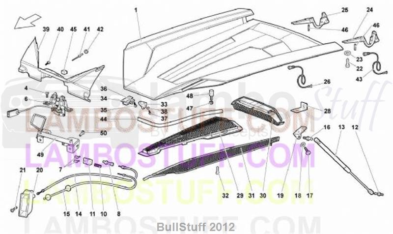 2009 Lamborghini MURCIELAGO LP 640 ROADSTER JAPAN ENGINE HOOD (827.04.00)